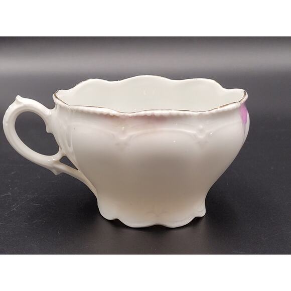 Antique Tea Cup Germany Porcelain Grapes Vineyard Gold Gilt Transfer - Picture 6 of 11